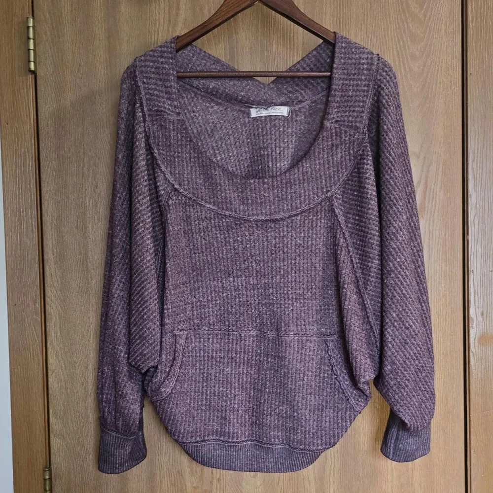 We The Free Free People West End Waffle Knit Thermal Pullover Sweater